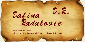 Dafina Radulović vizit kartica